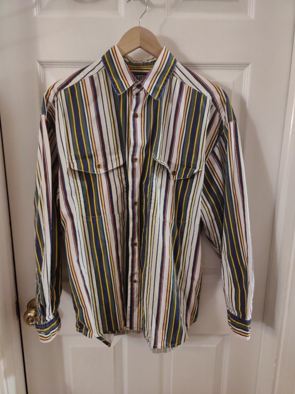 I.O.U. - 90s Vintage Stripe Button Down - M